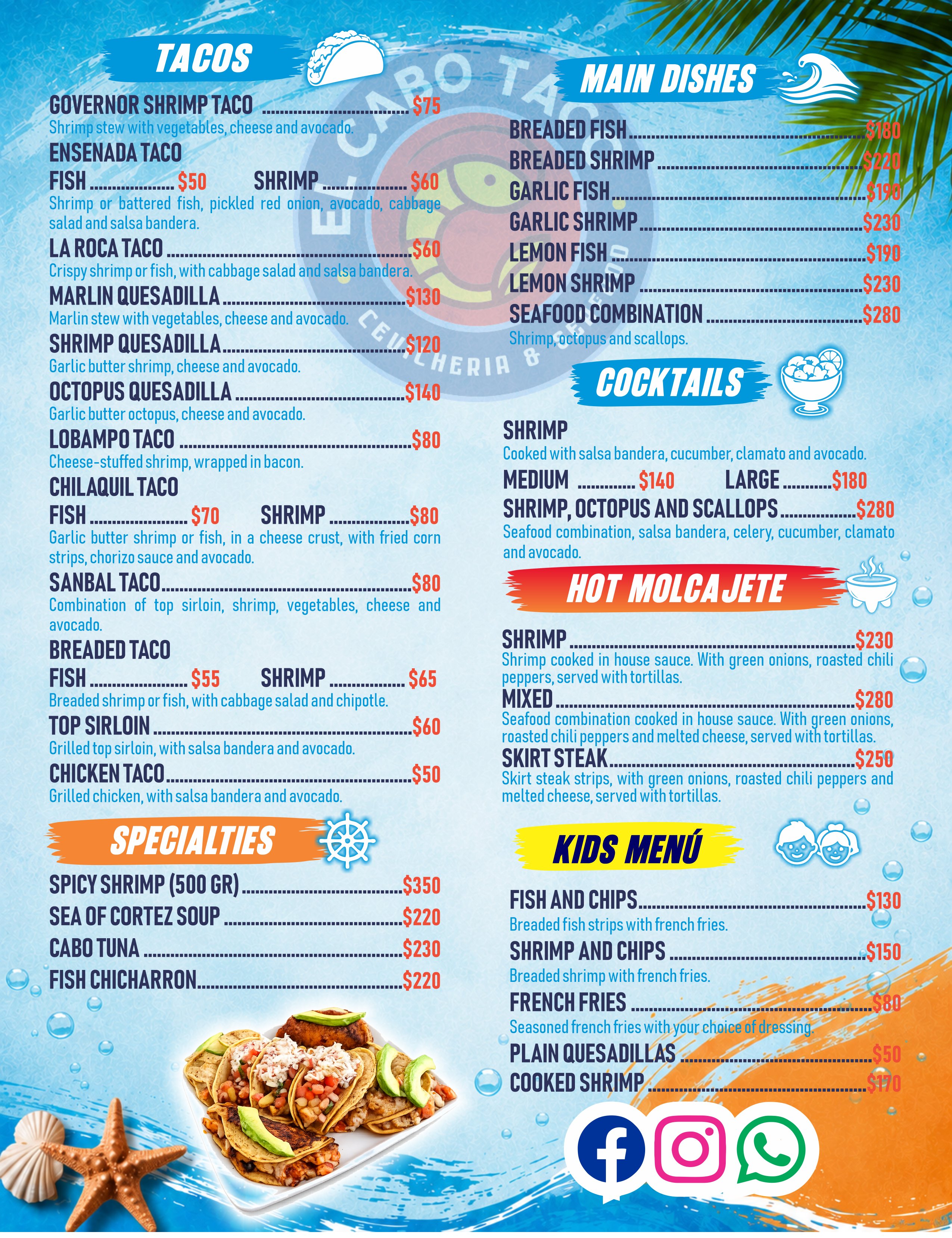 English Menu – Back